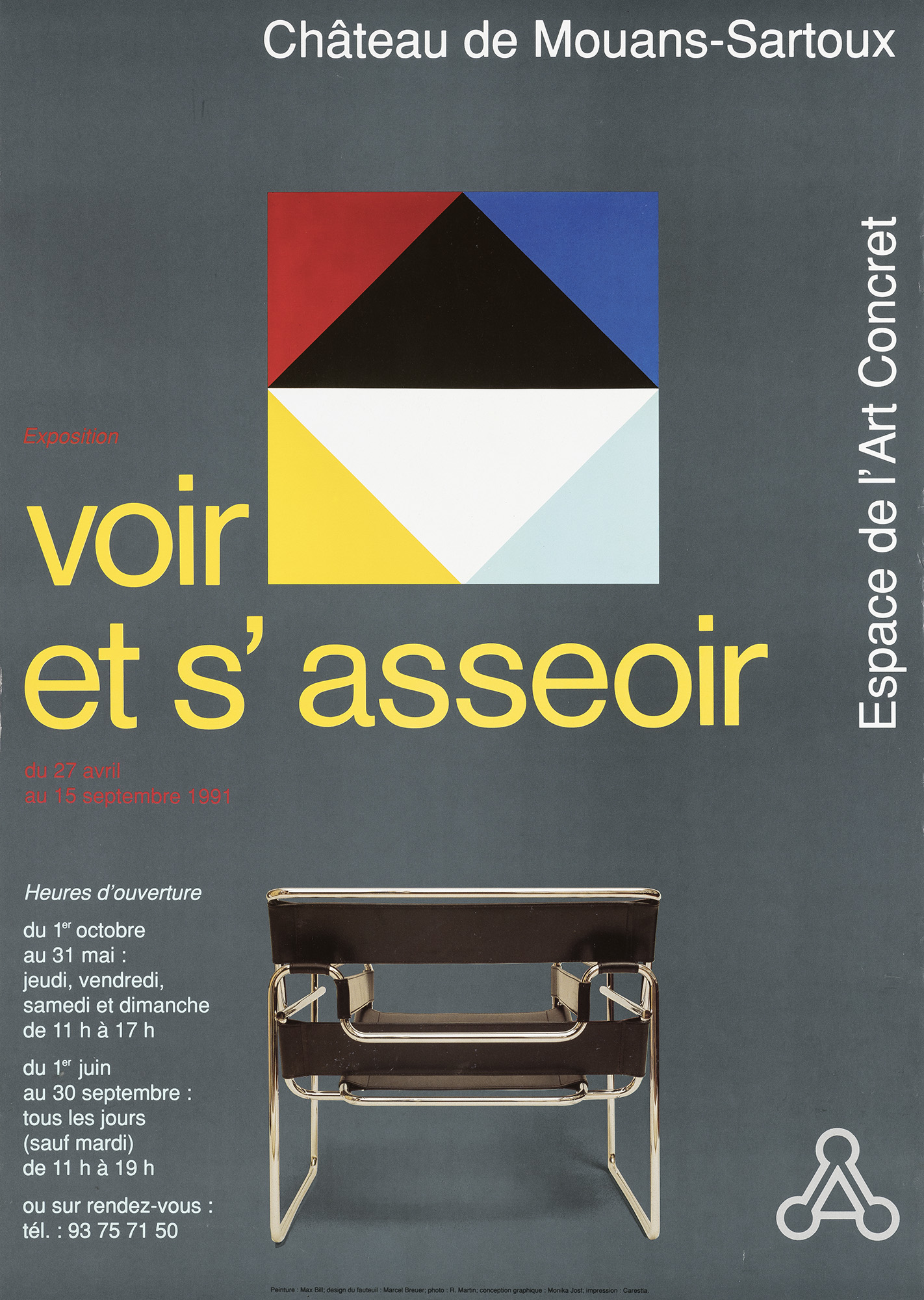 Voir et s’asseoir – Espace de l’Art Concret, Châteaux de Mouans-Sartoux, 1991